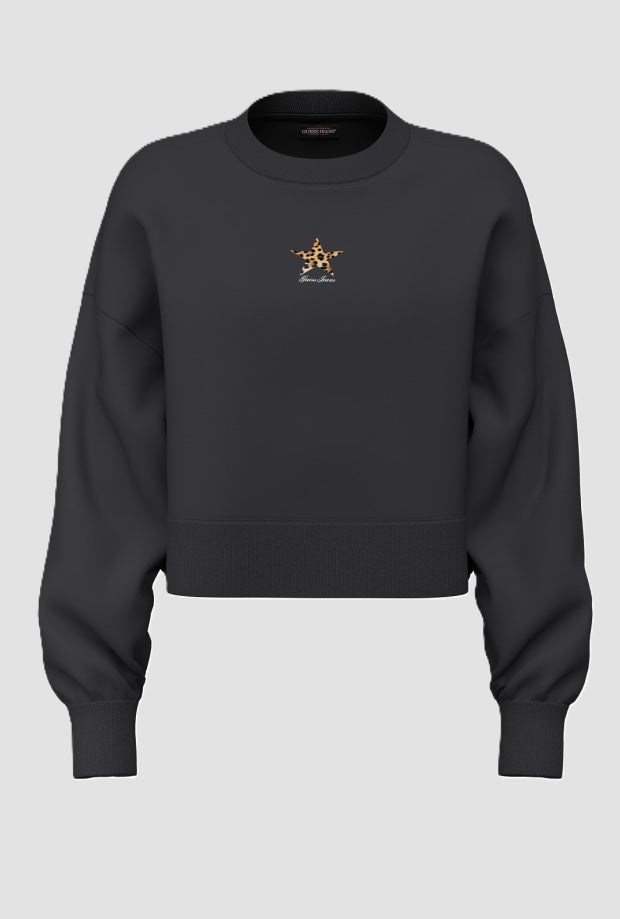 Crop sweatshirt woman black