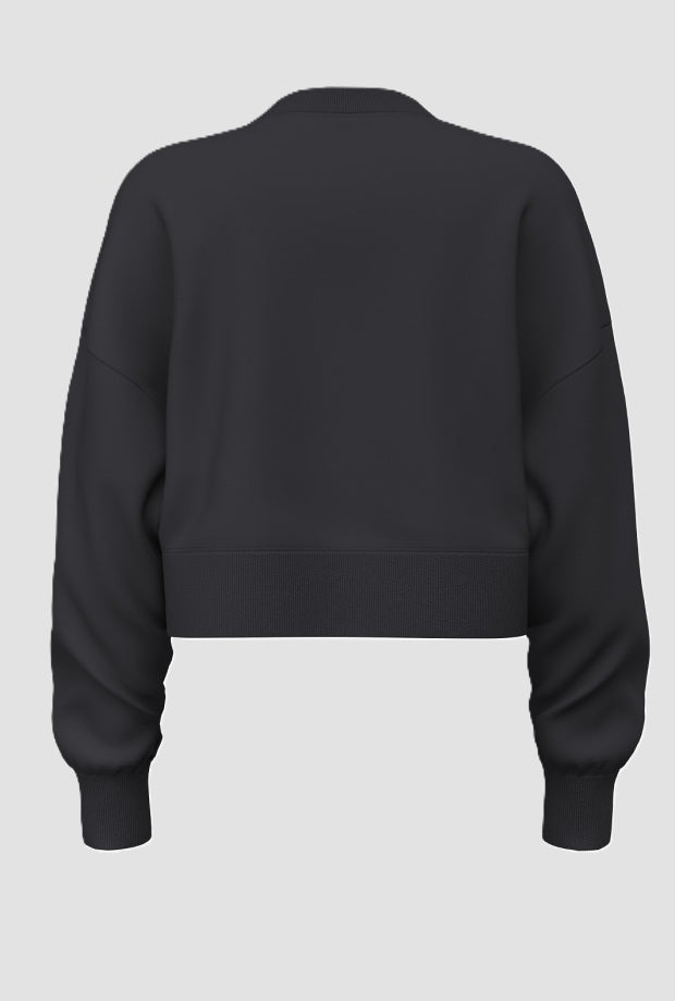 Crop sweatshirt woman black