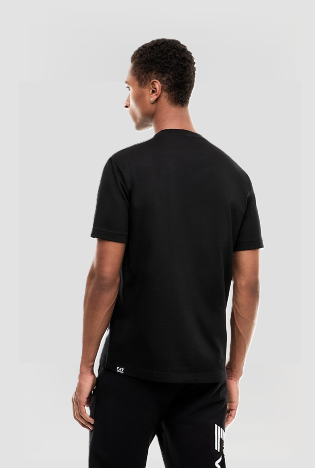 camiseta con logo delantero negro hombre