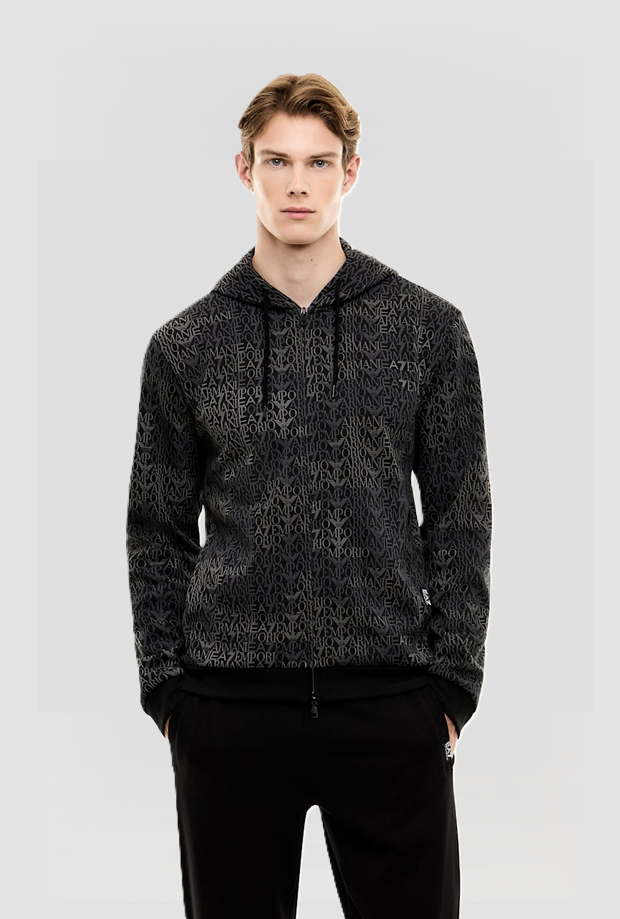 sweatshirt logo series with black zip