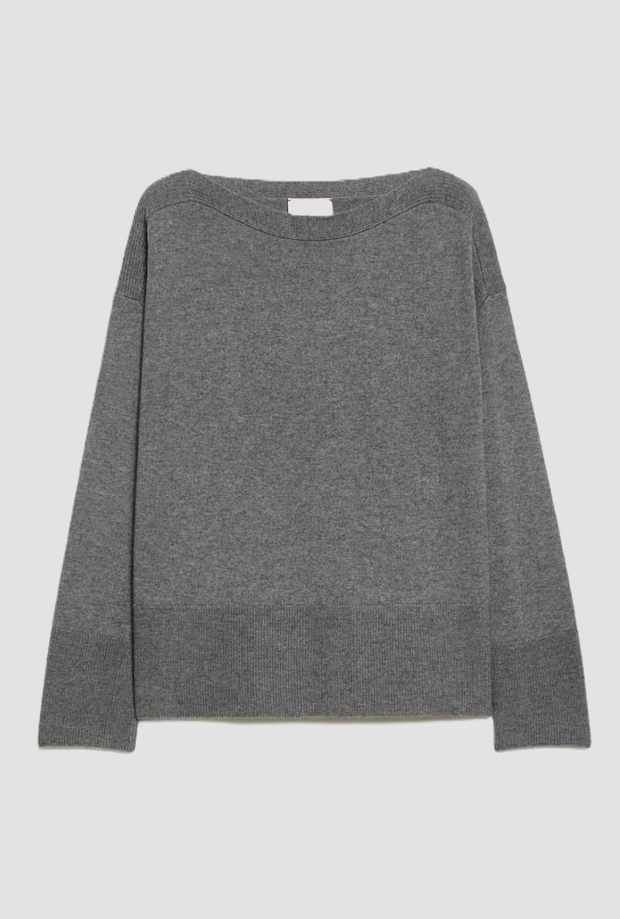Mesh mit grauem Damen Bootshals