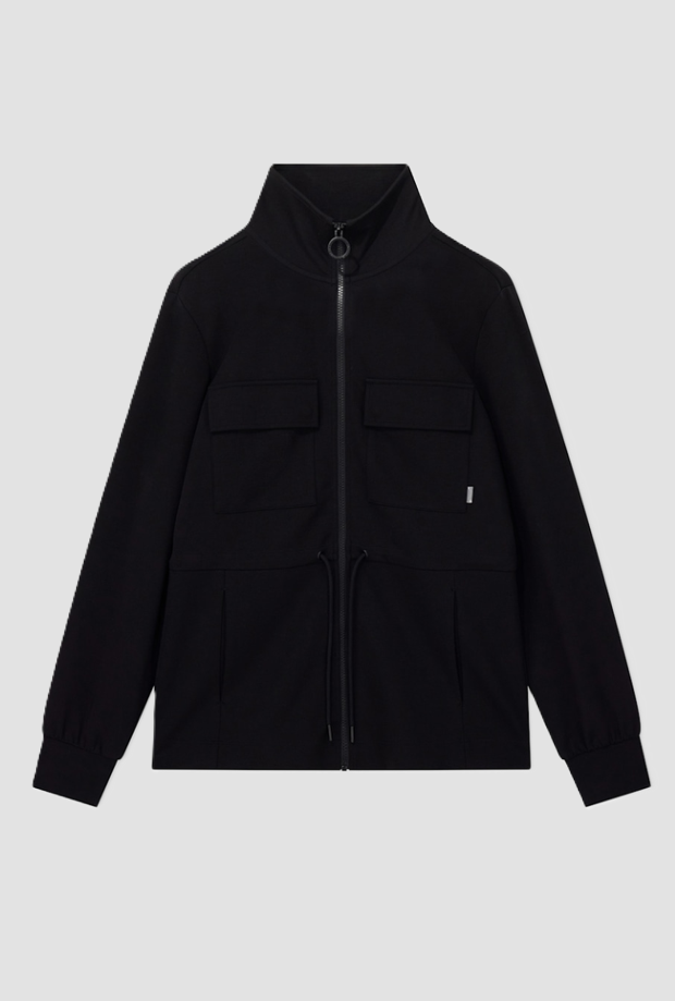 Mujer sudadera con cremallera negra