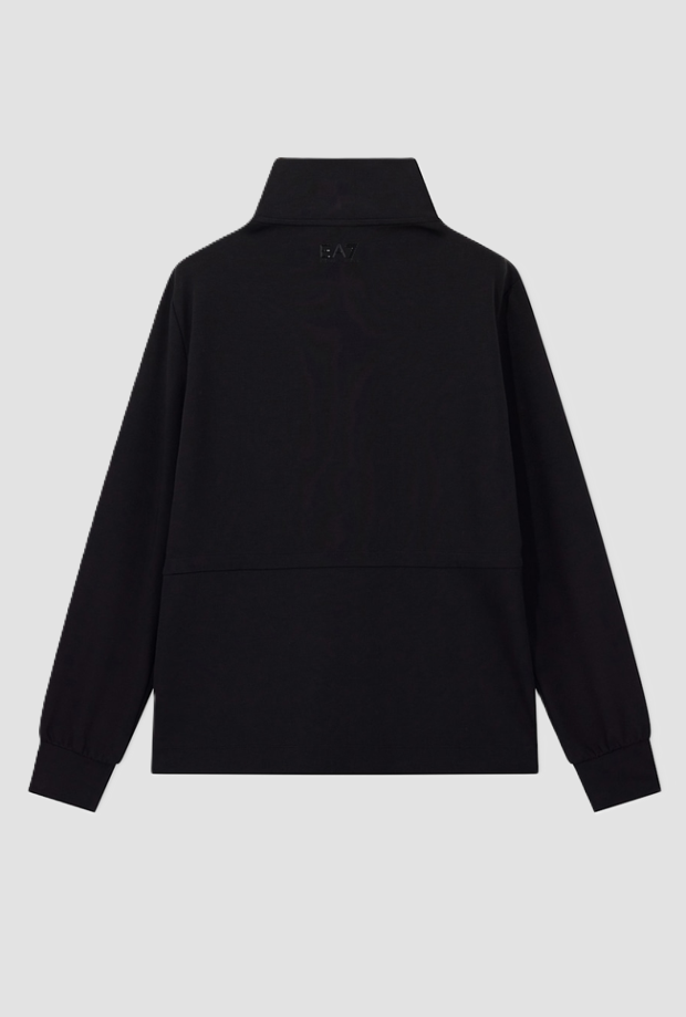 Mujer sudadera con cremallera negra