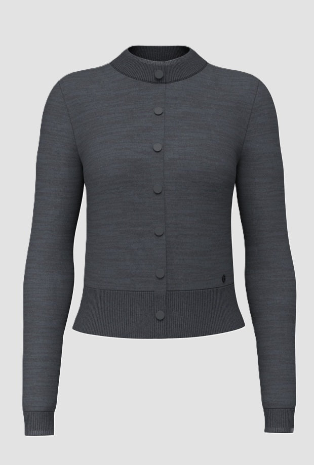 cardigan with dark grey women's buttons