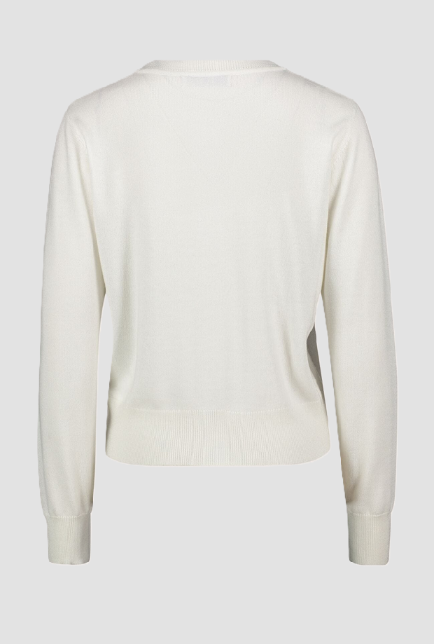 cardigan col rond pour femme ivoire