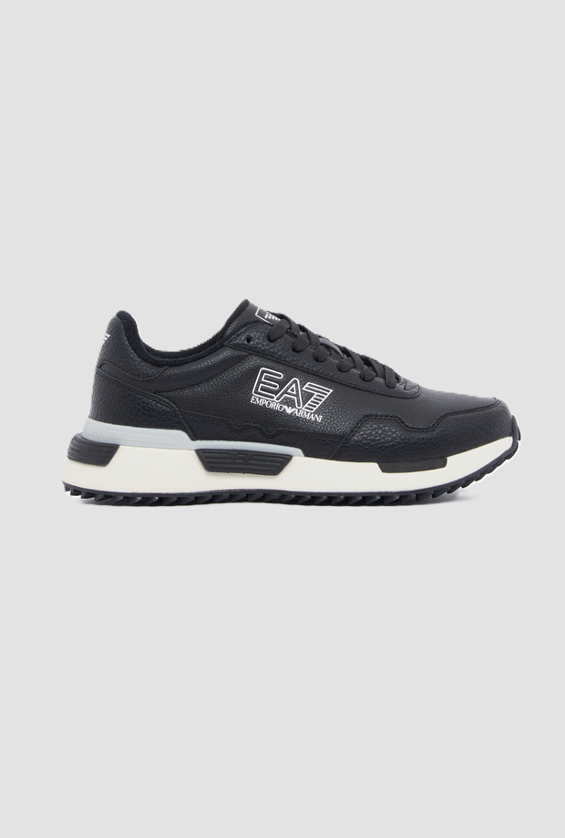 scarpe con logo da uomo nero