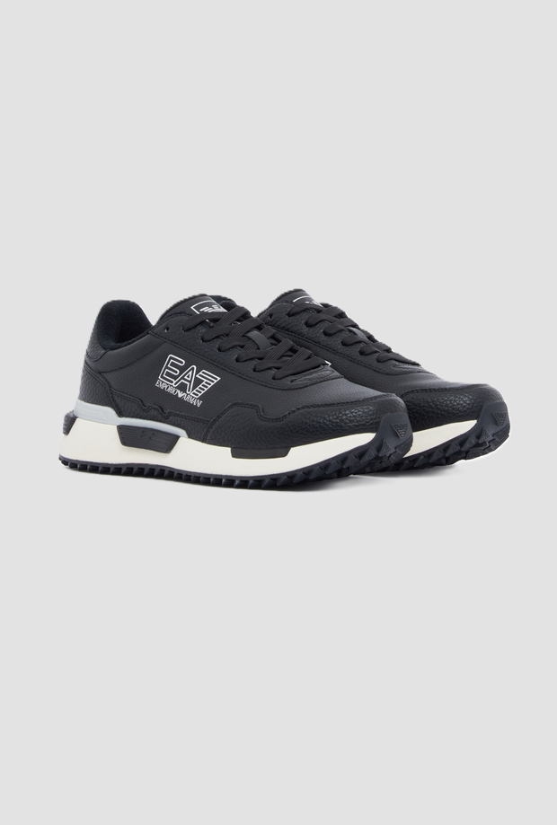 scarpe con logo da uomo nero