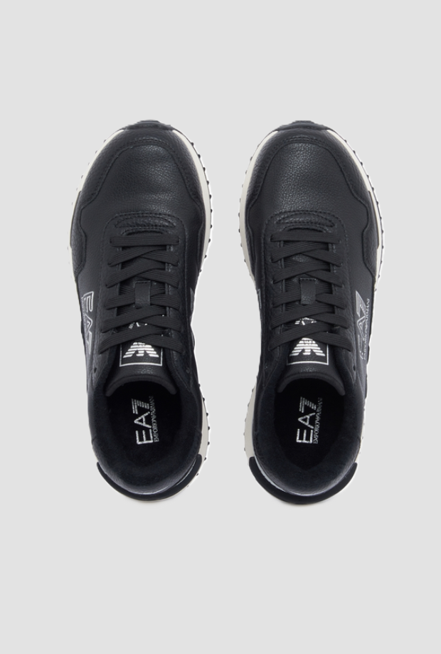 scarpe con logo da uomo nero