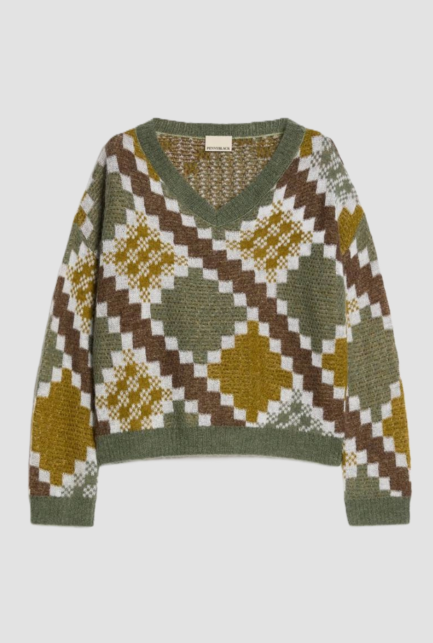 mesh blend mohair woman green