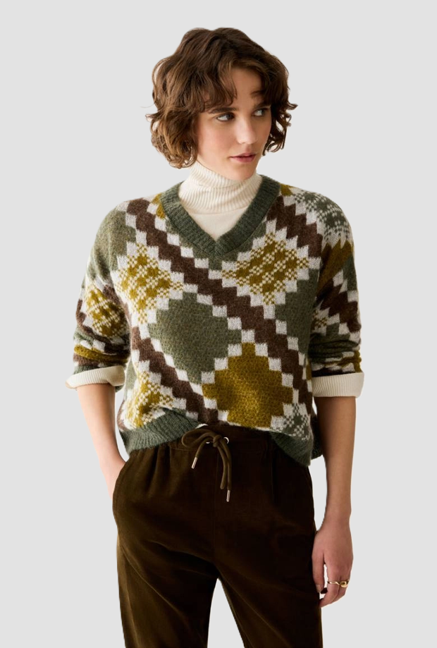 mesh blend mohair woman green