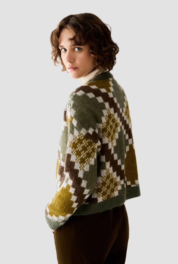 mesh blend mohair woman green