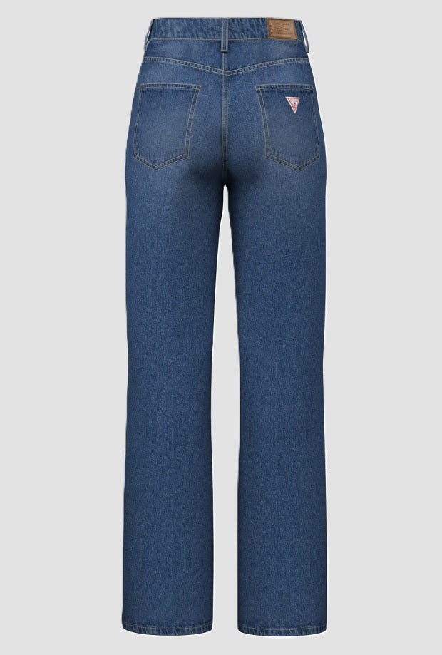 jeans wide leg woman blue medium