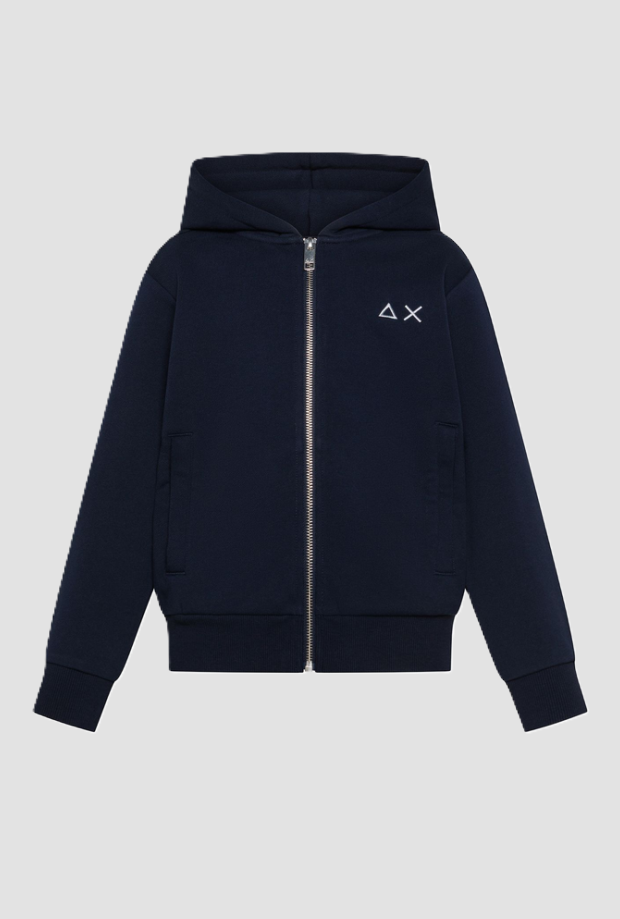 sweat zip complet avec capuche bébé bleu marine