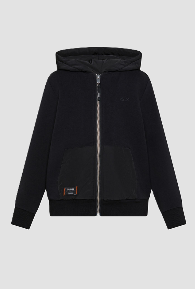 sudadera con cremallera completa de bebé negro