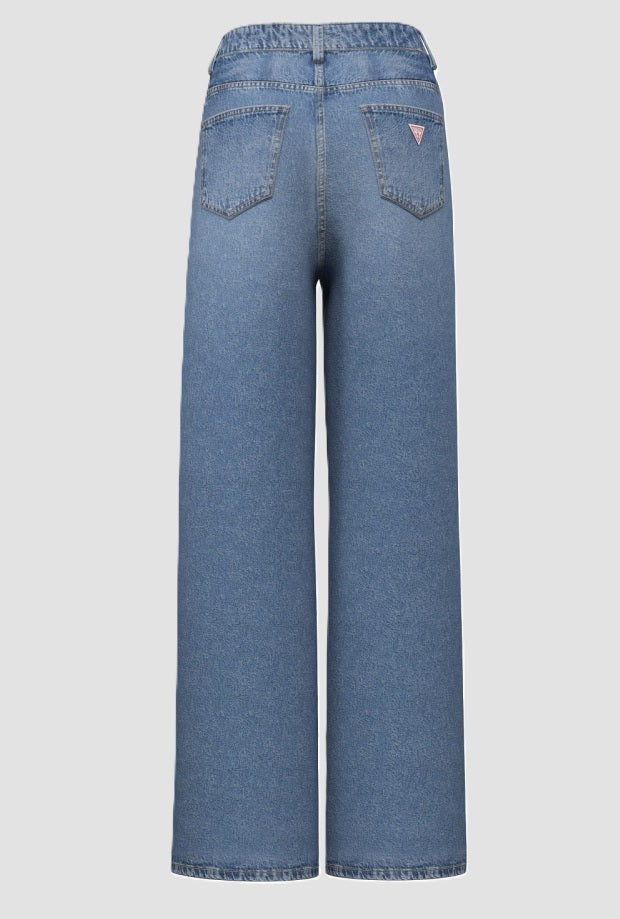 vaqueros ancho pierna mujer azul