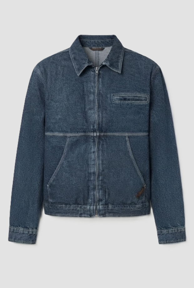 chaqueta en hombre denim azul