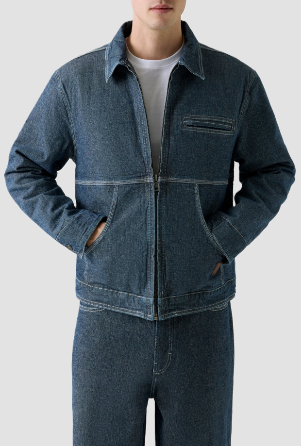 chaqueta en hombre denim azul