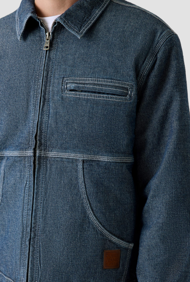 chaqueta en hombre denim azul