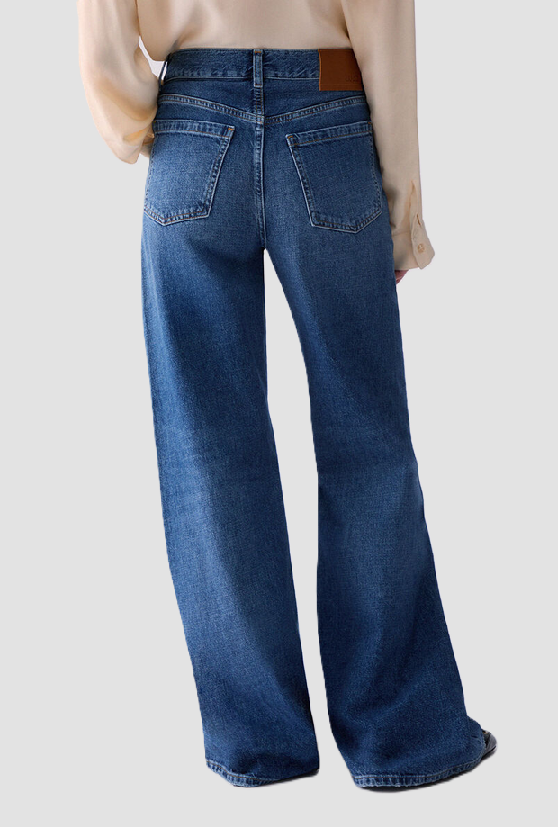 jean avec denim bleu dentelle