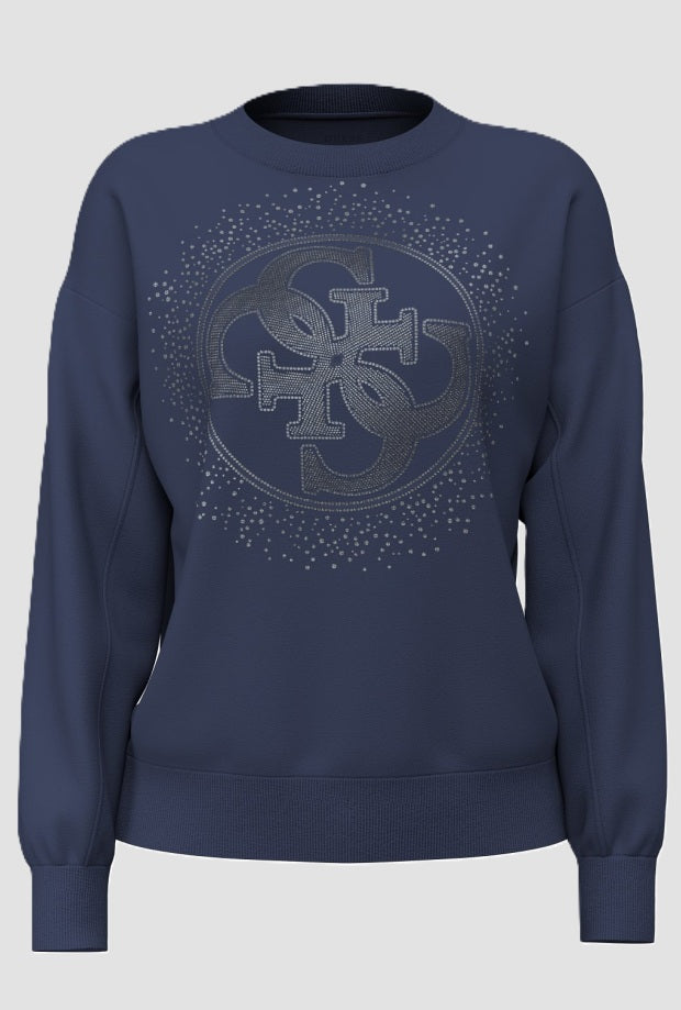 Sweatshirt mit Logo Frau blau