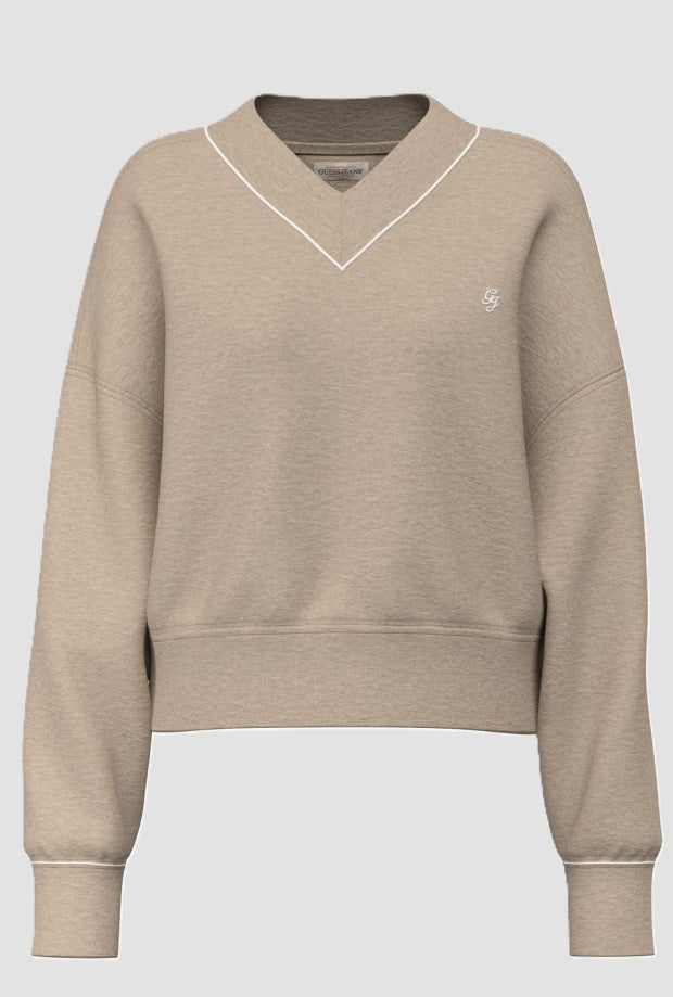 felpa cropped woman beige