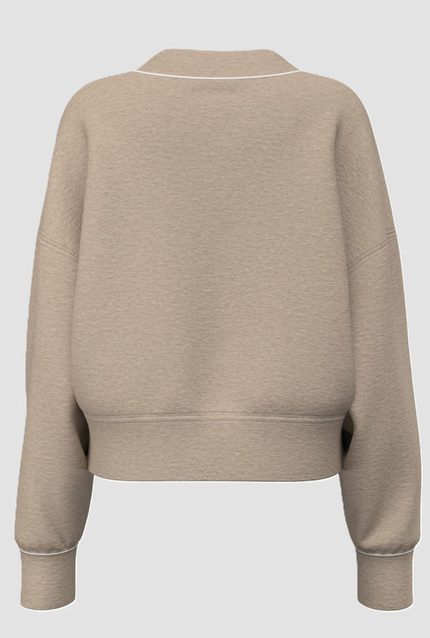 felpa cropped woman beige