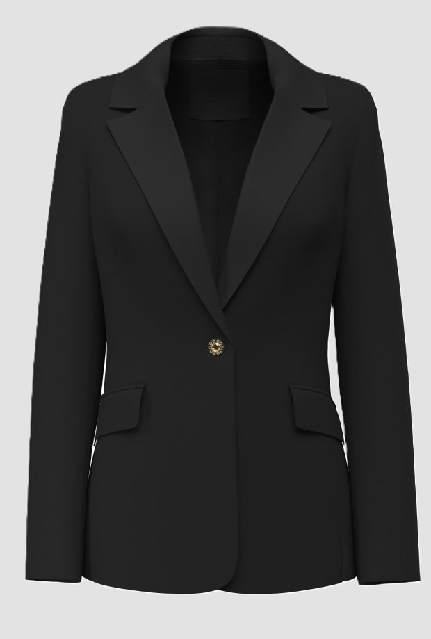 veste noire à un seul sein