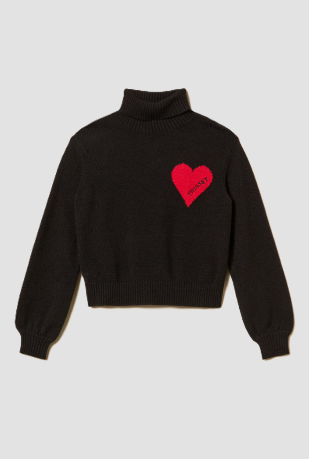 Lupet knit with black baby heart