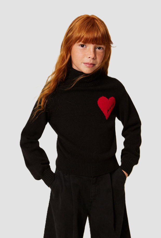 Lupet knit with black baby heart