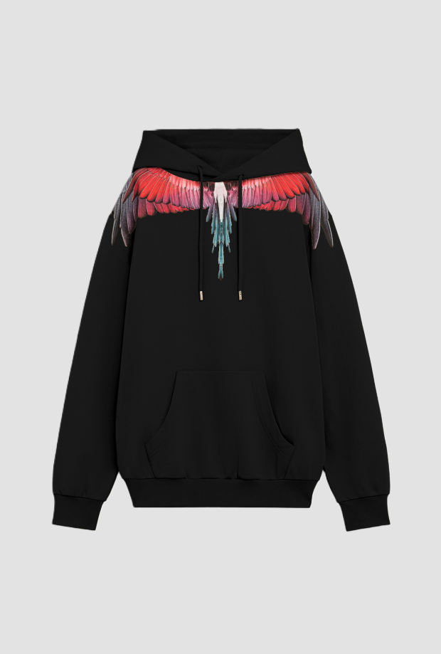 sweat-shirt avec capuche homme rouge noir