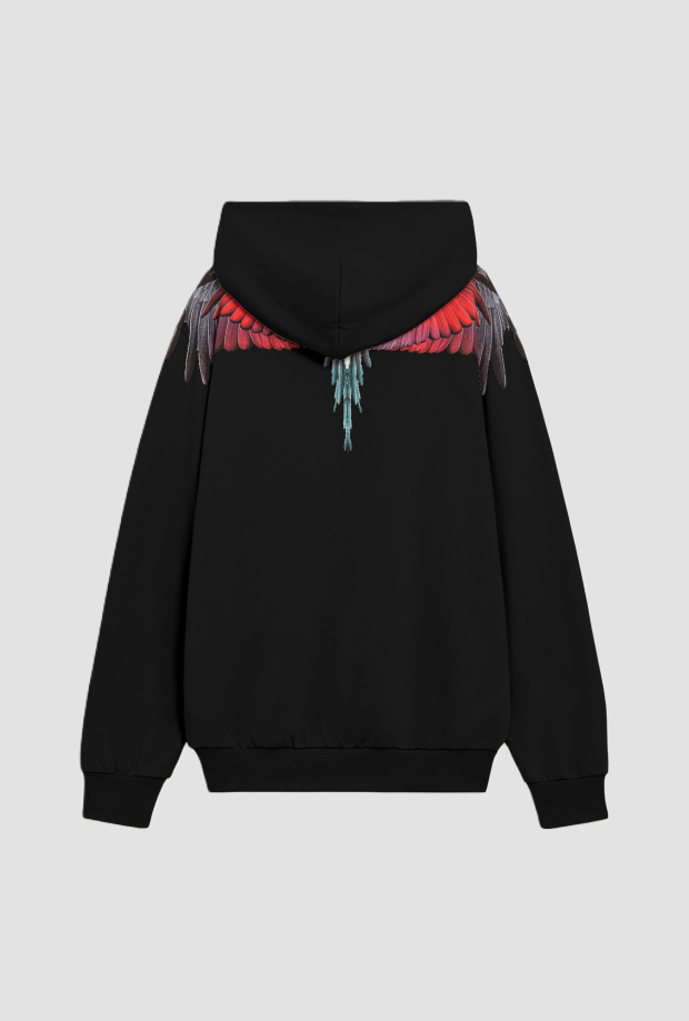 sweat-shirt avec capuche homme rouge noir