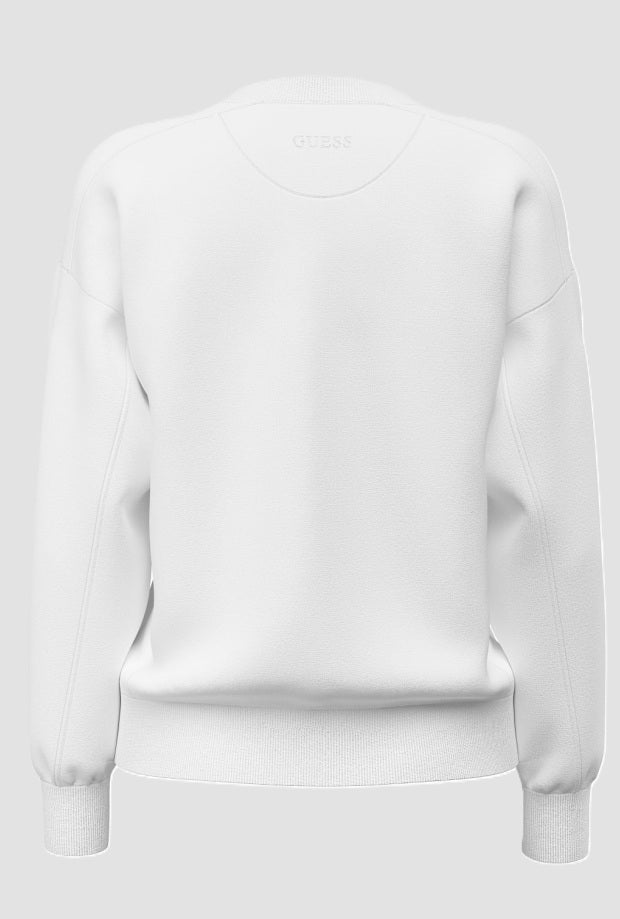 felpa con logo donna bianco
