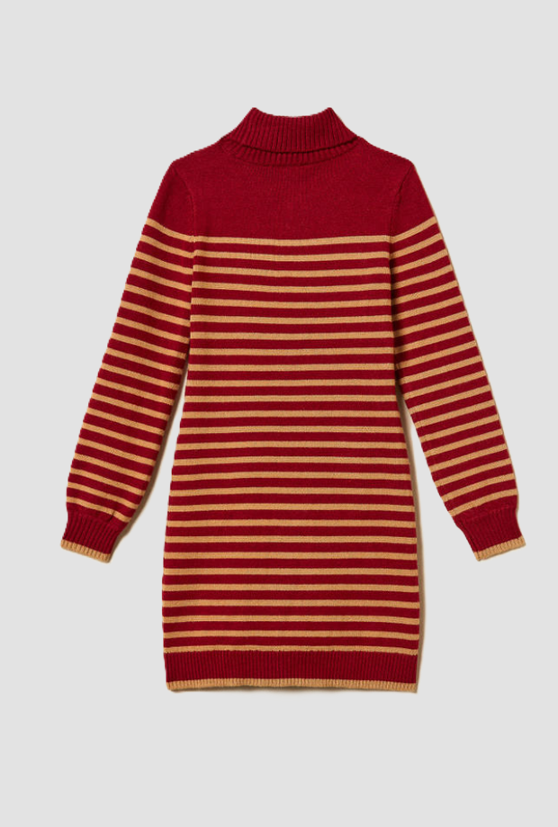 knitted dress red-brown