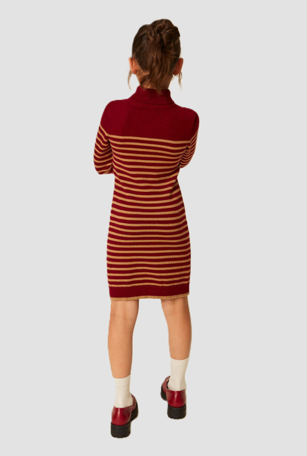 knitted dress red-brown