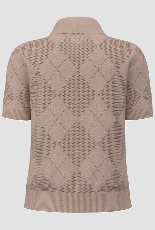polo de mujer rosa de tres botones