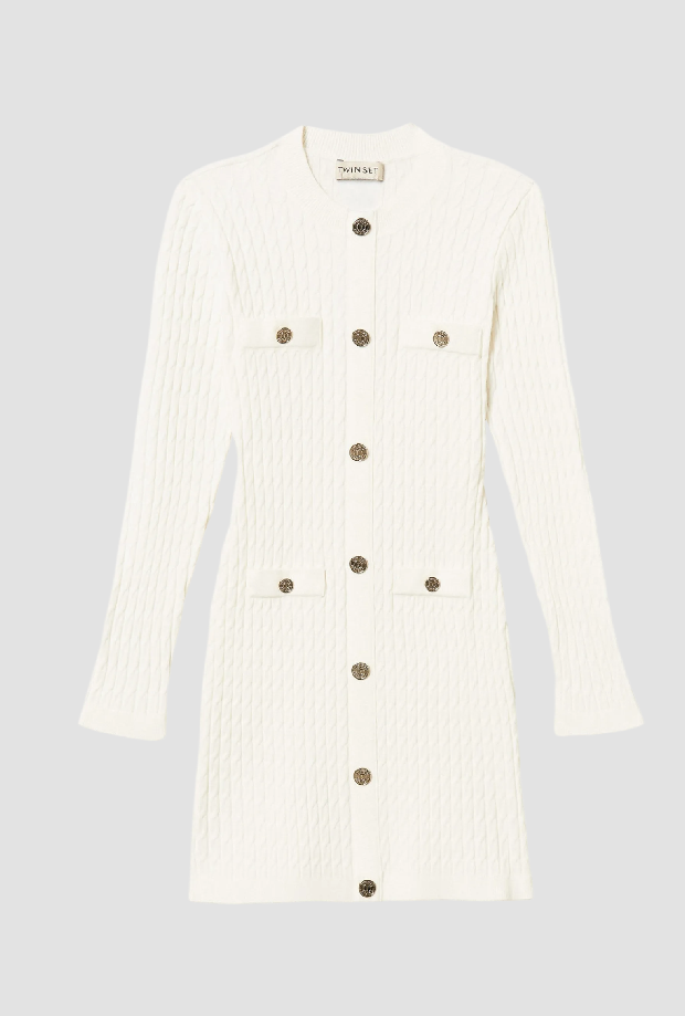 vestido de punto nieve blanca