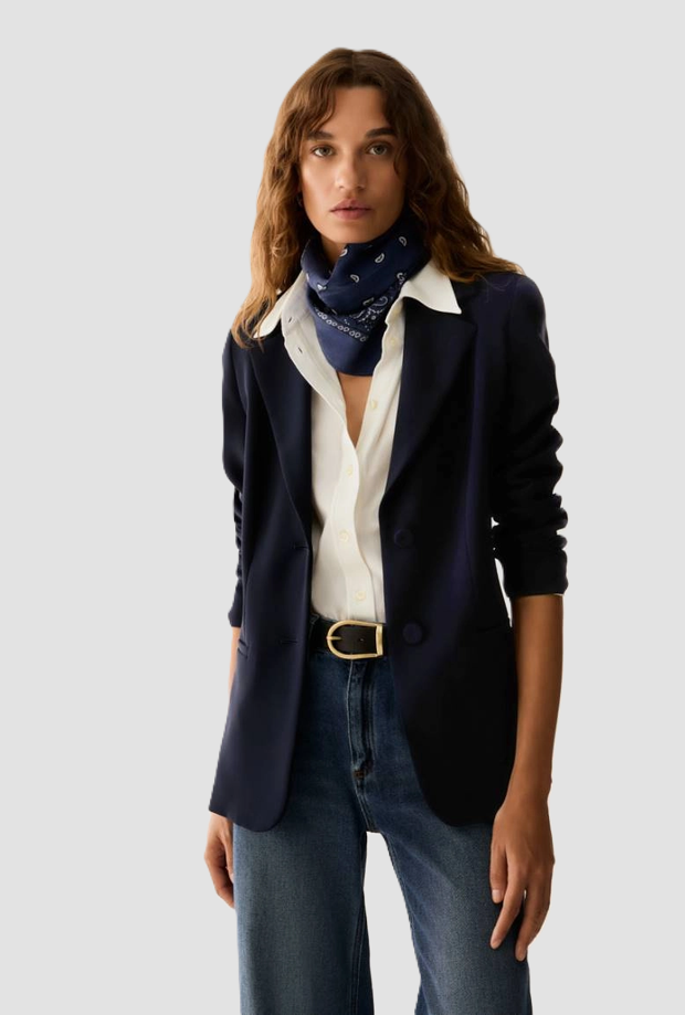 Single-breasted jacket woman blue