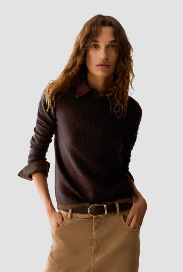 maille avec micro-pailettes tête de moro femme