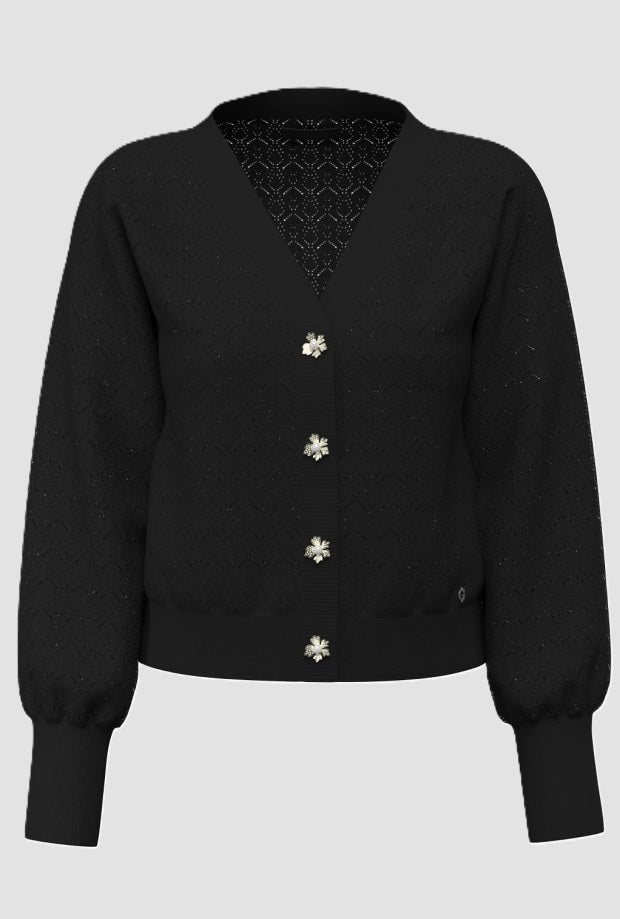 cardigan a v mujer negra