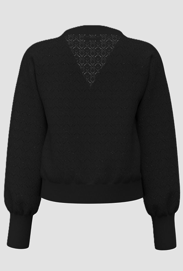 cardigan a v mujer negra
