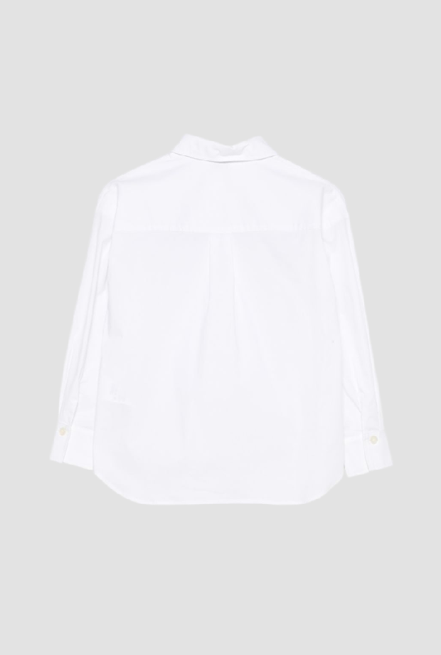 camicia con logo strass bambina bianco