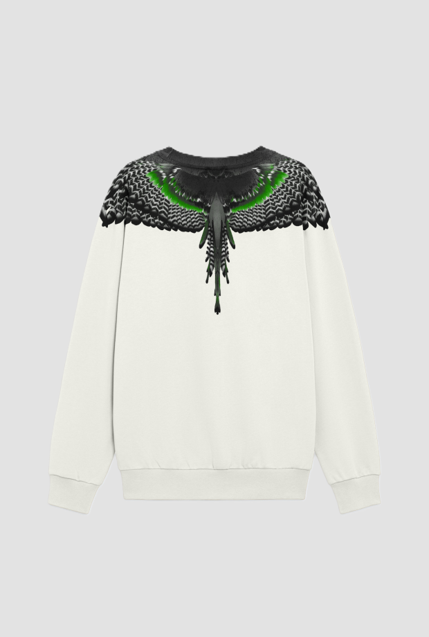 Sweatshirt Flügel rund Hals weiß Mann