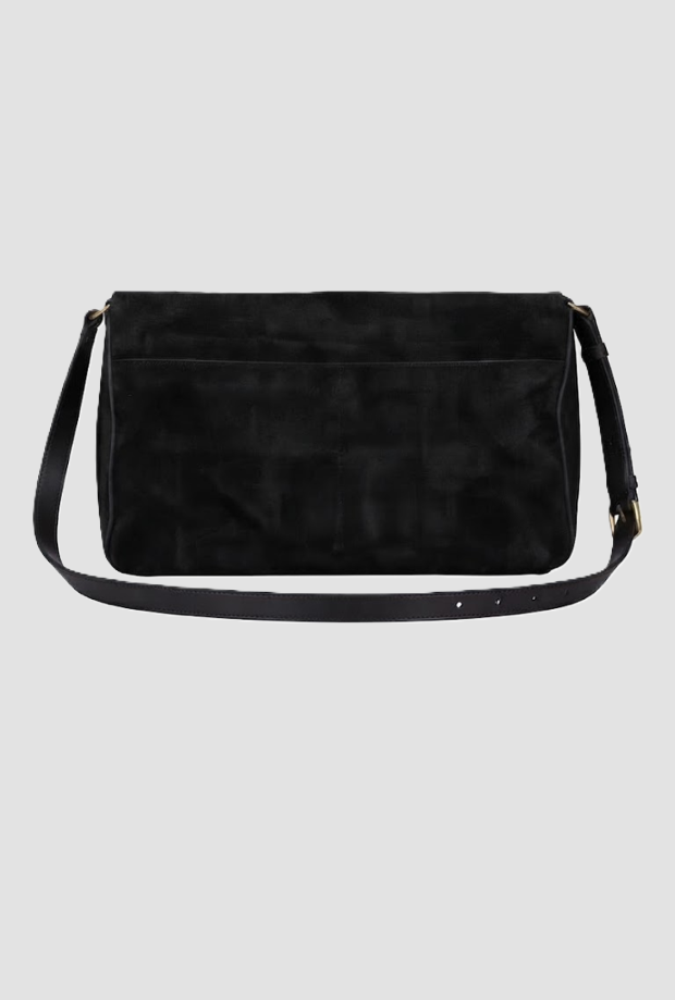 bolsa en suede amor pájaros mujer negro