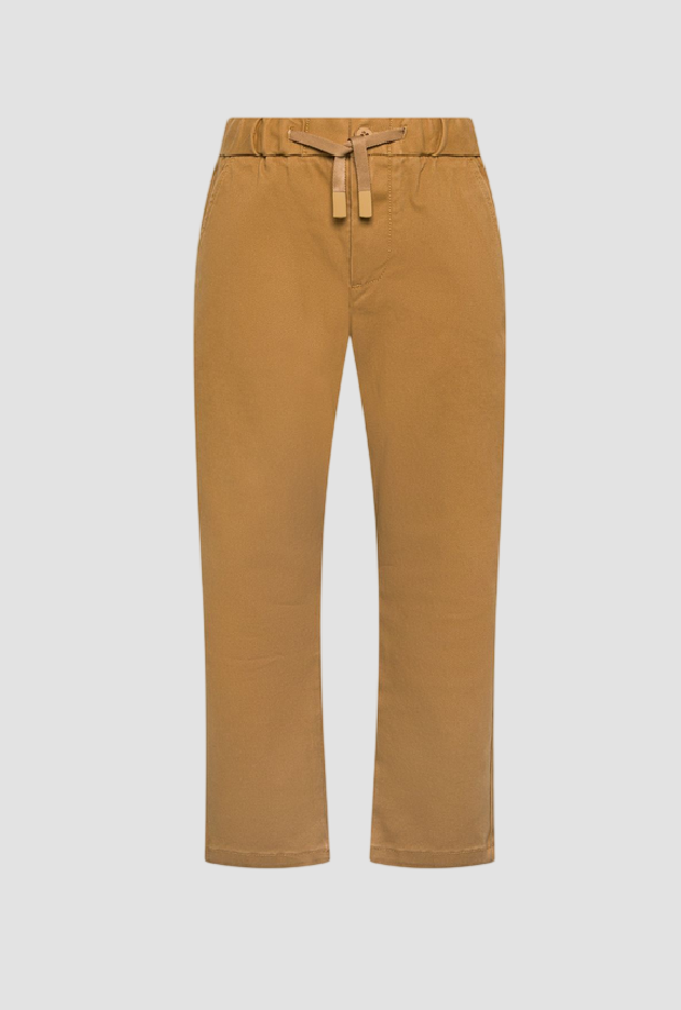 pantalone in gabardina da bambino beige scuro