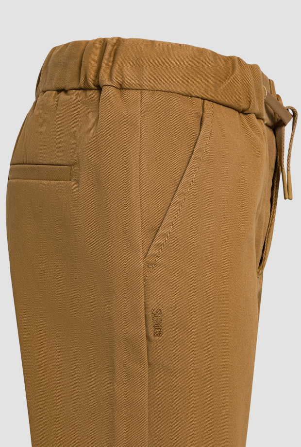 pantalone in gabardina da bambino beige scuro