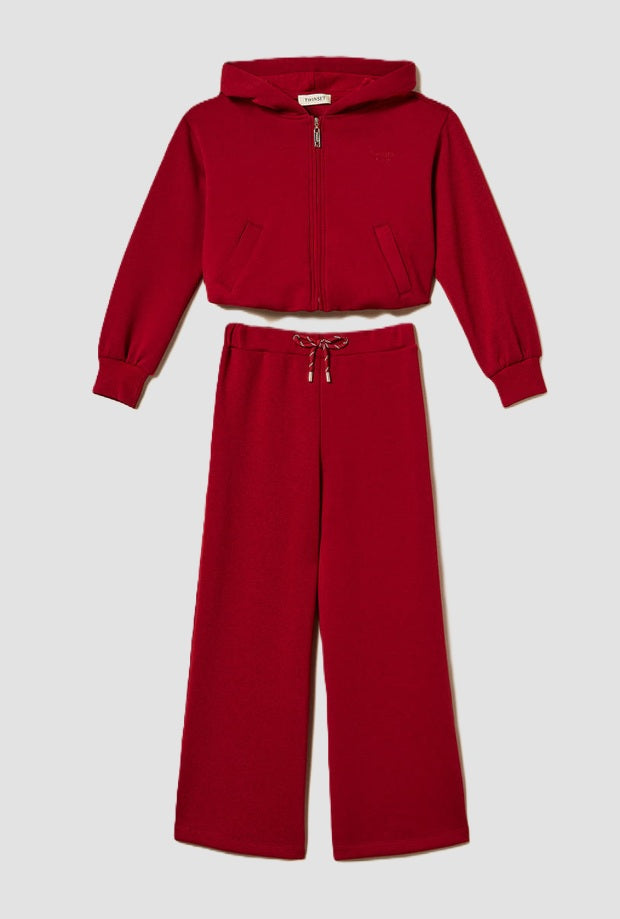 sudadera y pantalones de bebé rojo