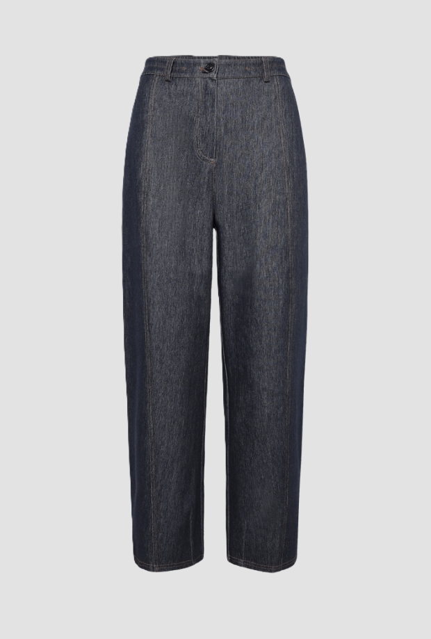 pantalone in denim donna blu