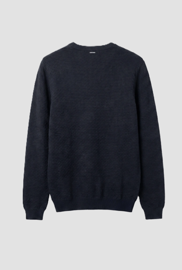 blue marine ribbed mesh