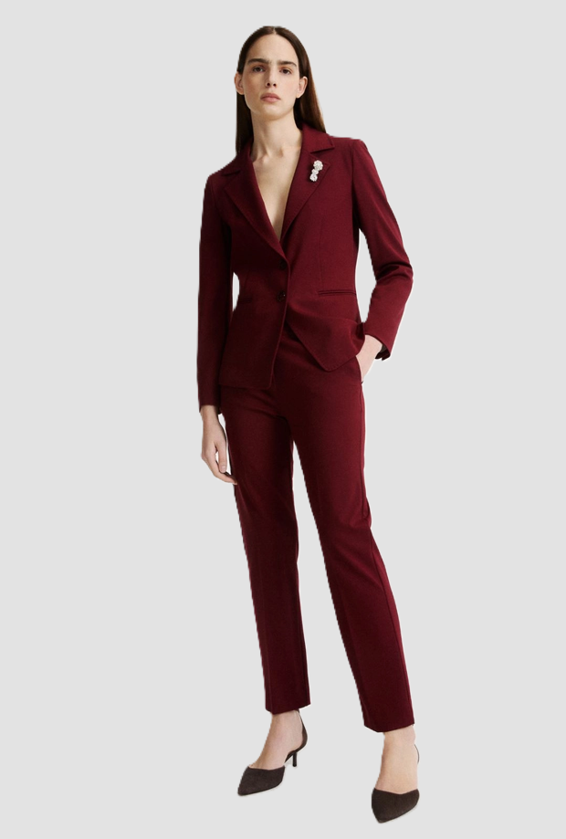 slim fit woman burgundy