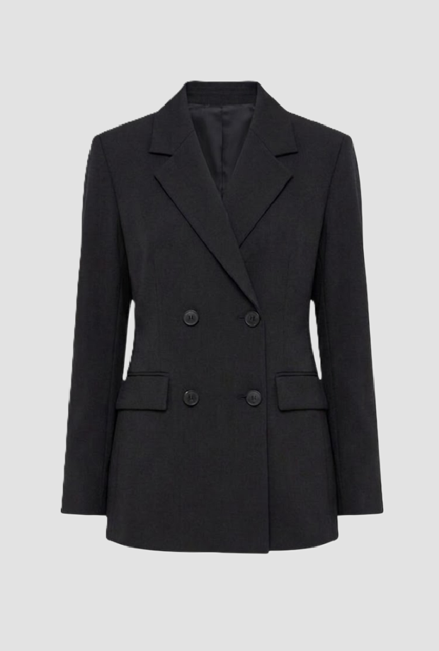 chaqueta negro de doble pecho